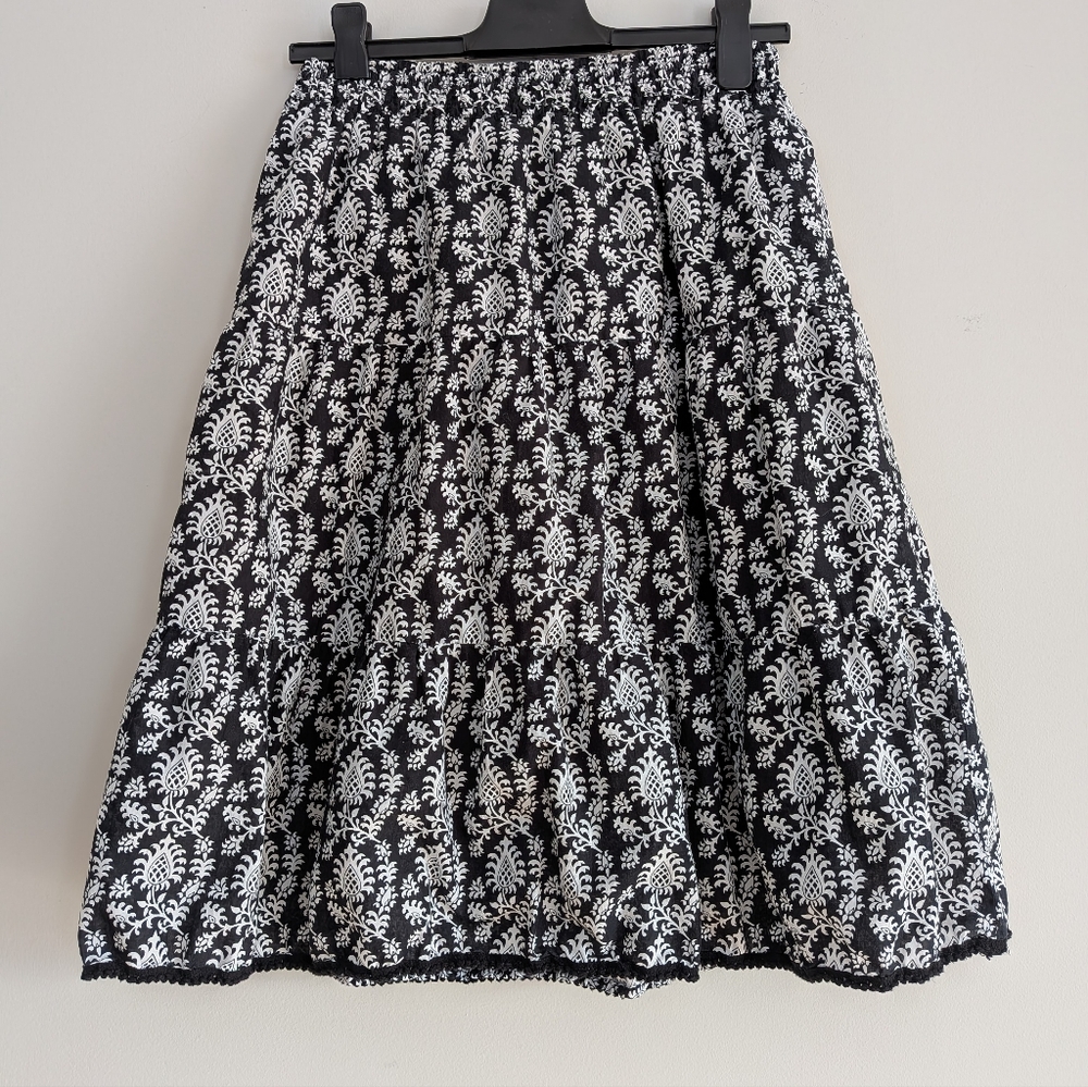 DELLA SPIGA Italy Tiered Lined Gauze MIDI SKIRT Size S-m
